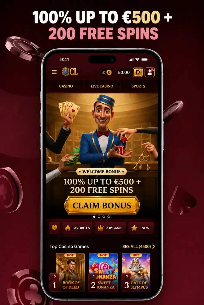 Casoola casino app: 100% up to £500 + 200 free spins on smartphone